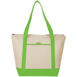 Lighthouse 24 Can Non-Woven Cooler Tote - Color: Lime Green