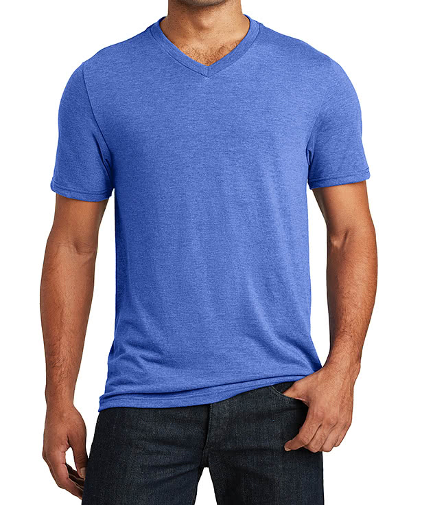 Custom District Tri-Blend V-Neck T-shirt - Design Short Sleeve T-shirts ...