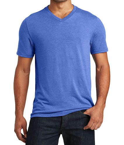 Custom District Tri-Blend V-Neck T-shirt - Design Short Sleeve T-shirts ...