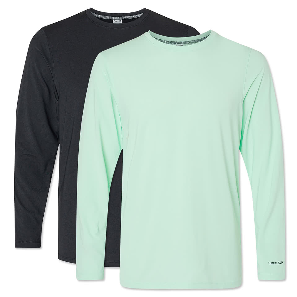 T-shirt Performance Manches Longues Sea Dog UPF 50 Gris Clair - Taille Large, Neuf