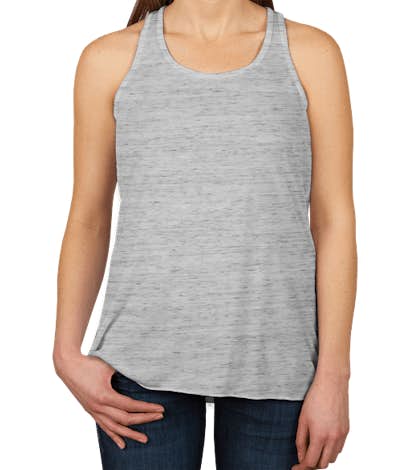 Bella + Canvas Women's Flowy Melange Racerback Tank - White Marble