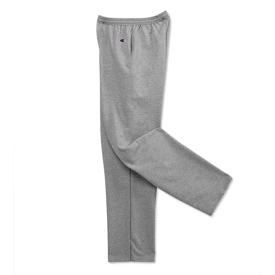 Custom Champion Powerblend Open Bottom Sweatpants Design Sweatpants