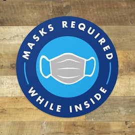 Face Masks Required 12" Circle Floor Decal