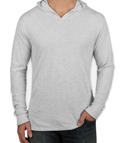 Next Level Tri-Blend Hooded Long Sleeve T-shirt - Heather White