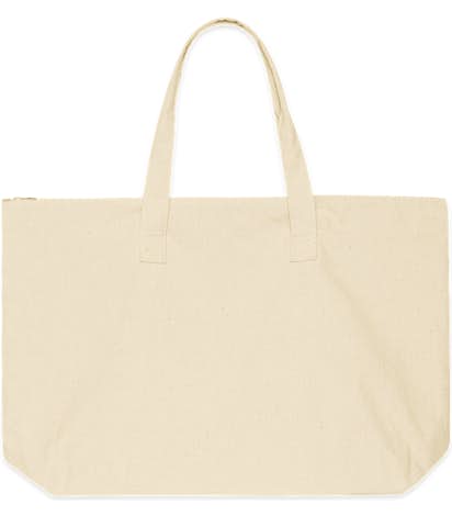Design Custom Printed Large Wide 100% Cotton Canvas Zippered Totes Online at CustomInk