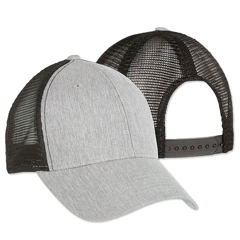 grey and black trucker cap