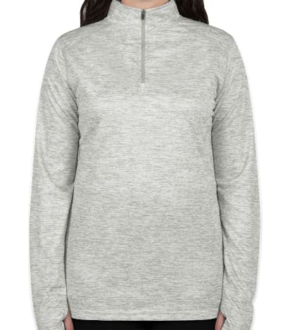 Badger Women's Heather Quarter Zip Performance Shirt - Silver