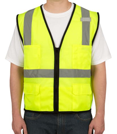 ML Kishigo Class 2 Safety 6 Pocket Mesh Vest - Lime