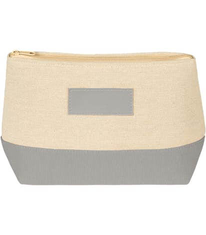 Zippered Pouch with Color Accent - Natural / Gray