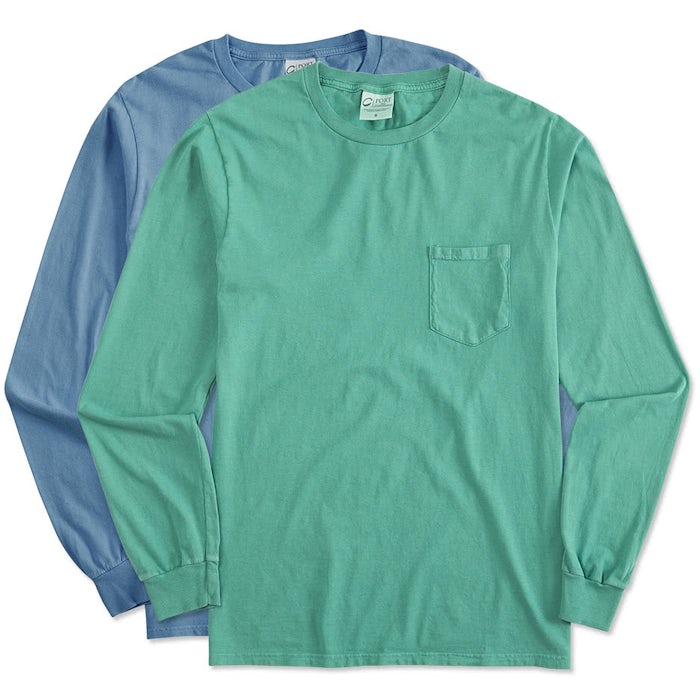Port & Company Pigment Dyed Long Sleeve Pocket T-shirt