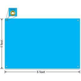 Full Color 6' x 4' Vinyl Banner - Color: Columbia Blue