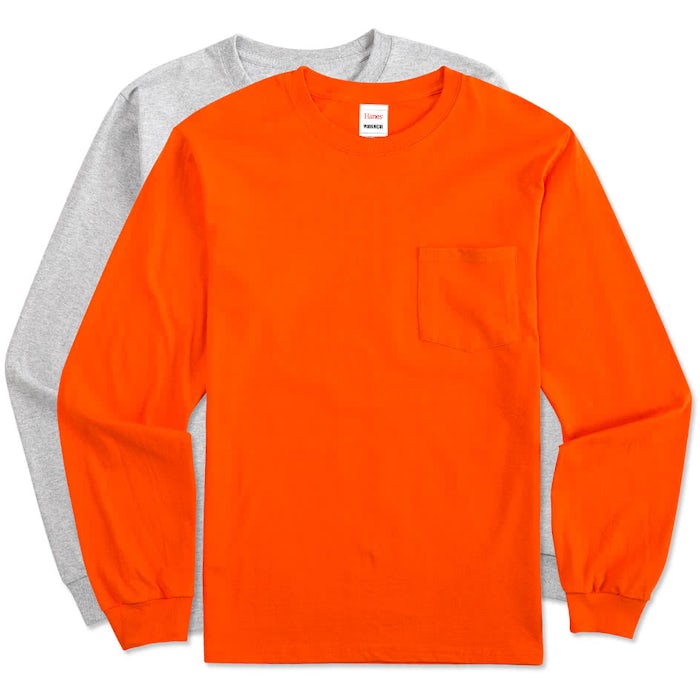 Hanes Workwear Long Sleeve Pocket T-shirt