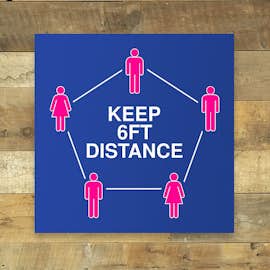 6 Feet Distance 12" Square Floor Decal