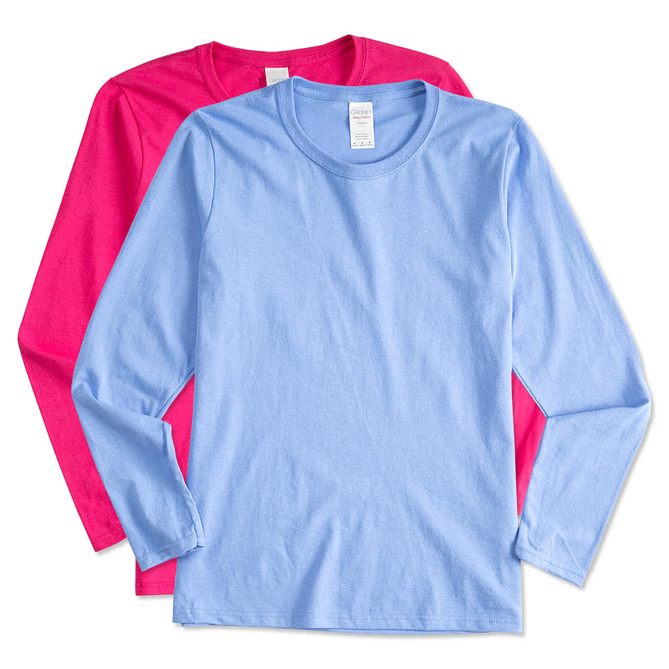 women's 100 cotton long sleeve tee shirts