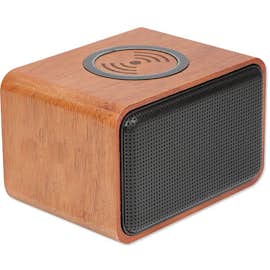 Laser Engraved Wood Bluetooth Speaker with Wireless Charging Pad
