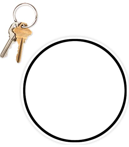 5.5 in. Circle Car Magnet w/ contrast trim - White / Black