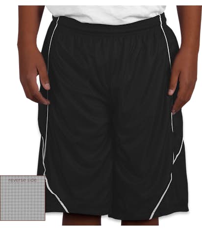 Sport-Tek Youth Micro-Mesh Reversible Contrast Shorts - Black / White