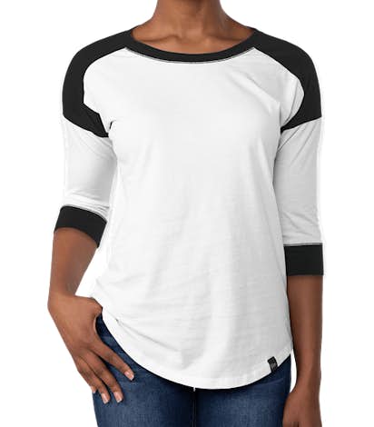 New Era Women's Heritage Blend Baseball Raglan - Black / White