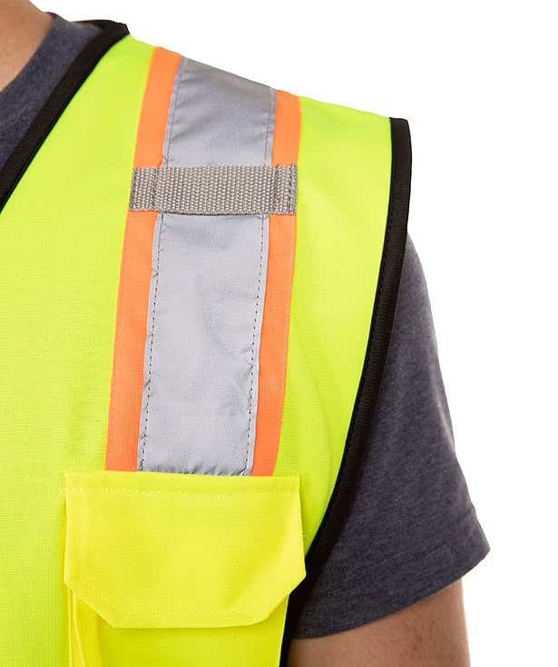 Custom Kishigo Class 2 Pocket Contrast Safety Vest Design Safeties