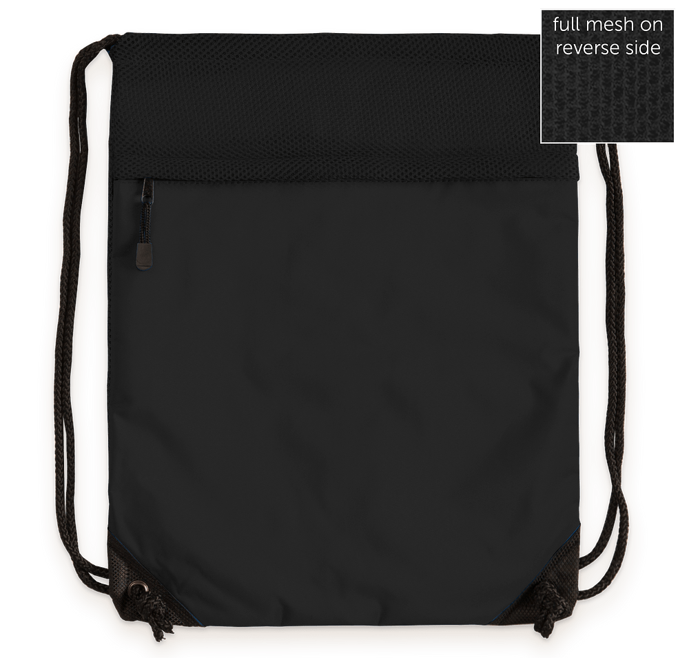 Port Authority Mesh Drawstring Bag in Black