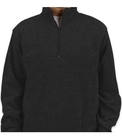 Harriton Quarter Zip Fleece Pullover - Black