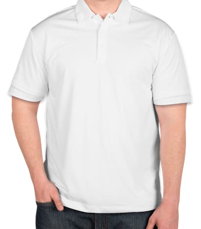 Port Authority Silk Touch Performance Polo - Screen Printed - White