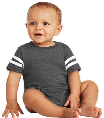 Rabbit Skins Varsity Baby Bodysuit - Vintage Smoke / Blended White