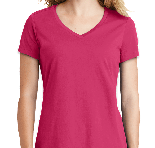 New Era Women's Heritage Blend V-Neck T-shirt - Color: Deep Pink