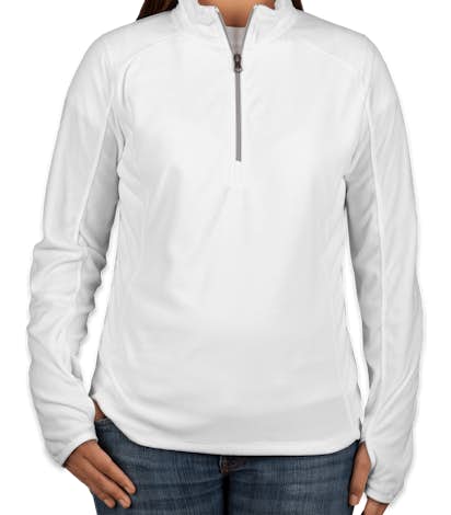 Port Authority Women's Quarter Zip Microfleece Pullover - White