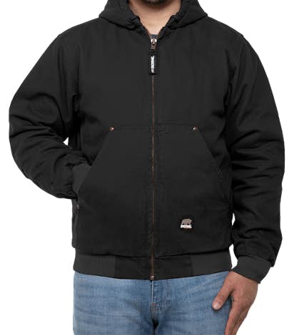 Berne Highland Washed Cotton Duck Hooded Jacket - Black