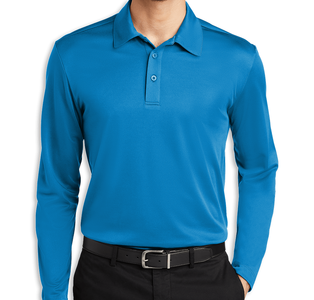 Port Authority Silk Touch Long Sleeve Performance Polo - Printed-default