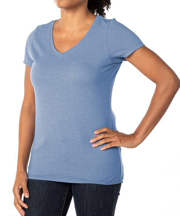 Design Custom Printed District Made Ladies Perfect Tri-Blend V-Neck T ...