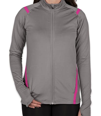 Augusta Women's Freedom Performance Full Zip Jacket - Graphite / Power Pink