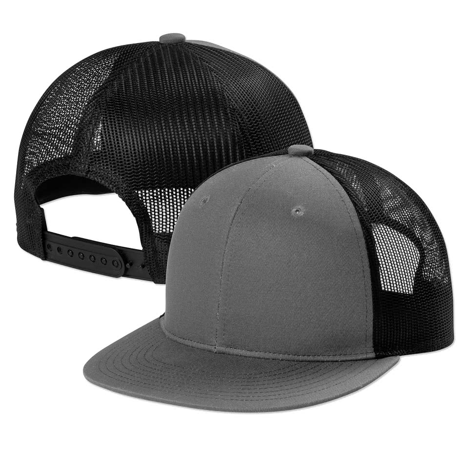 Custom Port Authority Flat Bill Snapback Trucker Hat Design Trucker