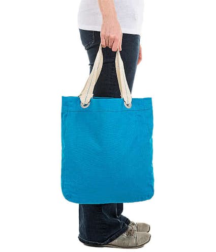 Port Authority Garment Washed Cotton Canvas Contrast Tote - Other View: 2
