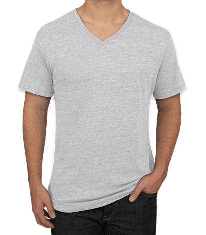 Next Level Tri-Blend V-Neck T-shirt - Heather White