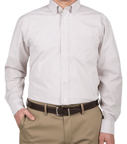Devon & Jones Gingham Dress Shirt - Silver