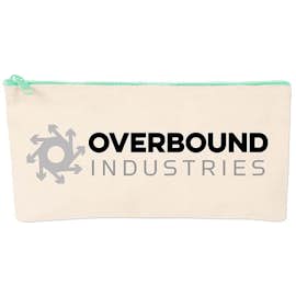 Large Natural Canvas Pouch with Colored Zipper