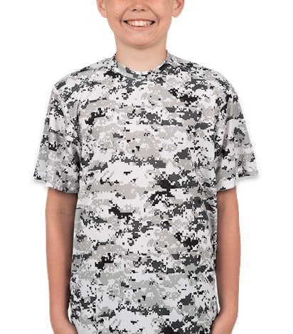 Badger Youth Digital Camo Performance Shirt - White Digital