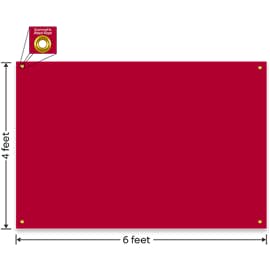 Full Color 6' x 4' Vinyl Banner - Color: Cardinal
