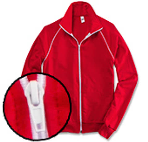 Canada - American Apparel USA-Made Fleece Track Jacket with White Piping