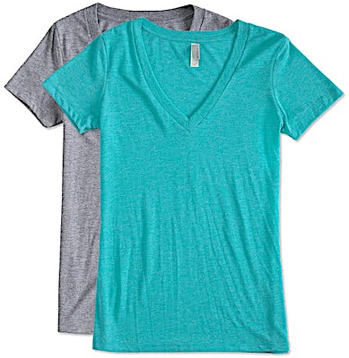Next Level Women's Slim Fit Tri-Blend Deep V-Neck T-shirt