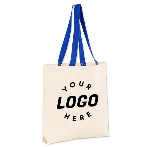 Midweight Contrast Handles Cotton Canvas Tote Bag