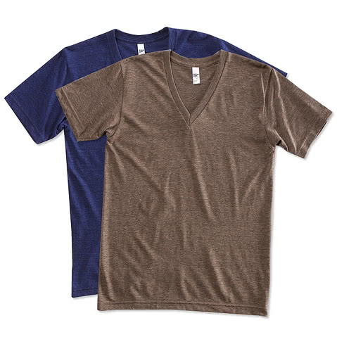 American Apparel USA-Made Tri-Blend V-Neck T-shirt