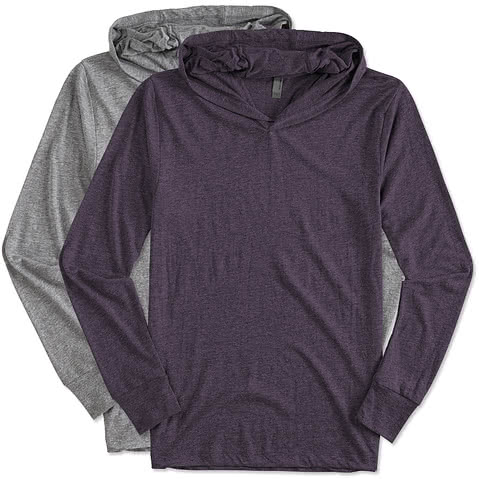 Next Level Tri-Blend Hooded Long Sleeve T-shirt