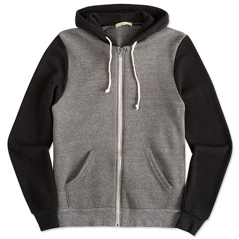 Alternative Apparel Tri-Blend Raglan Zip Hoodie