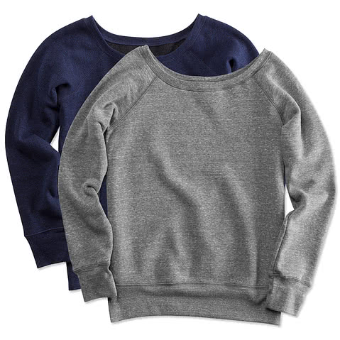 Bella + Canvas Women's Tri-Blend Wide Neck Sweatshirt