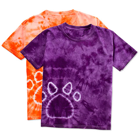 Dyenomite Youth Paw Print Tie-Dye T-shirt