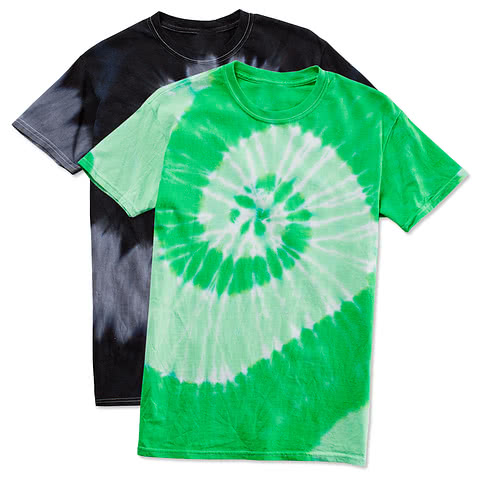 Dyenomite 100% Cotton Two-Tone Spiral Tie-Dye T-shirt