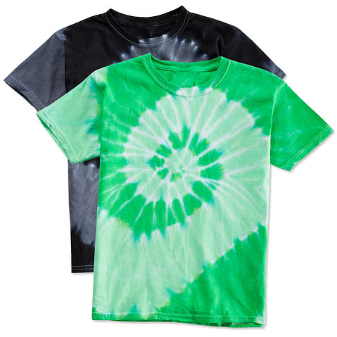 Dyenomite Youth 100% Cotton Two-Tone Spiral Tie-Dye T-shirt